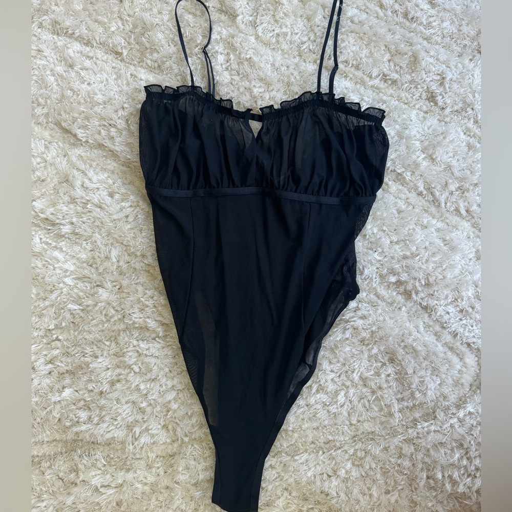 Parade Mesh Babydoll Lingerie One Piece Black